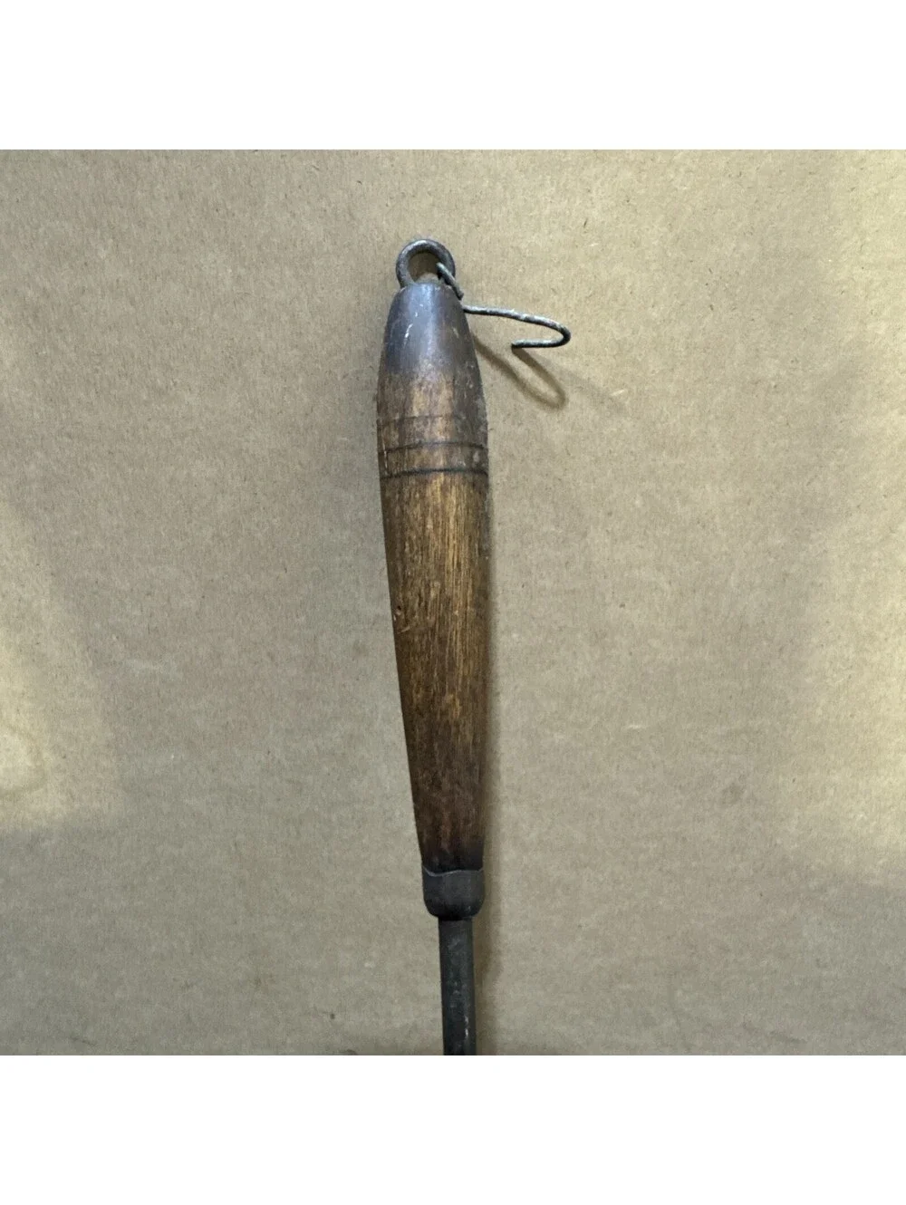 c.19th Century Metal Spatula Wood Handle Rustic Farmhouse Antique | Hanging Hook